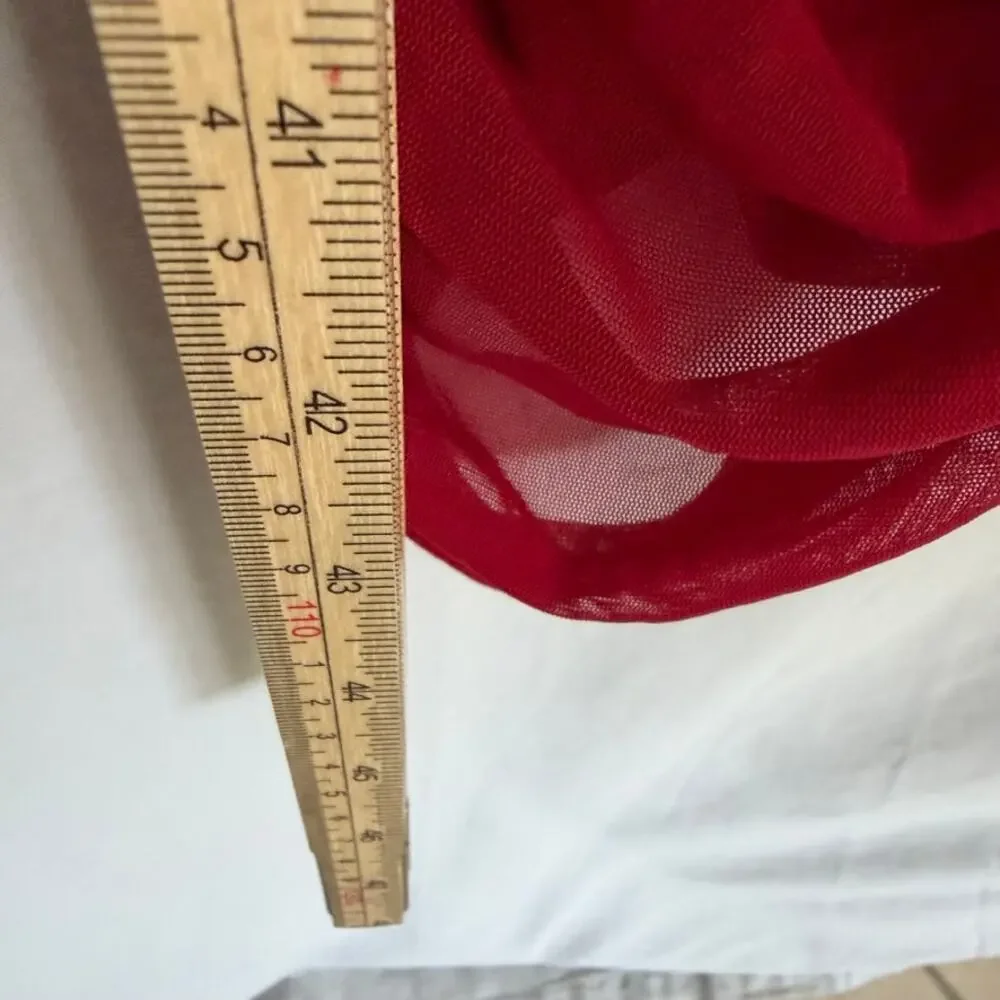 Majorelle Red Off Shoulder Ruched Bodycon Midi Dress S